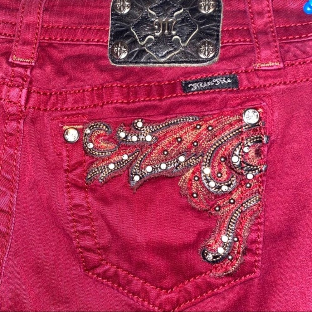 Miss Me Skinny Jeans - Burgundy - Size 28 - NWOT